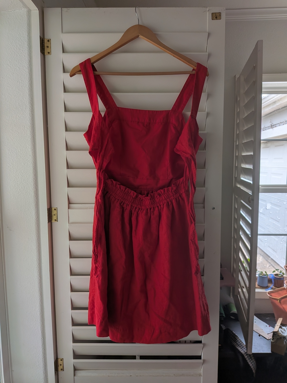 J. Crew Bright Red Sleeveless A-Line Dress with Bow Back - Picture 4 of 5